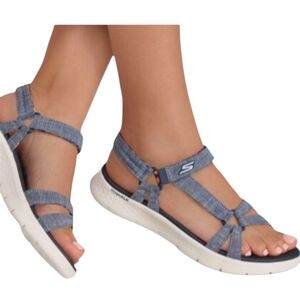 Sketchers Go Walk Flex Sandal Andie In Navy Women's Size 7 EUC